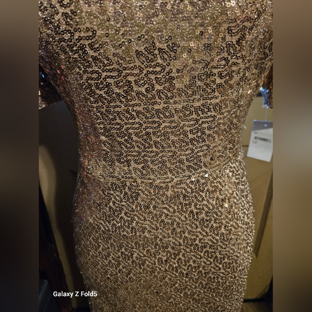 NWT Rachel Parcell Rose Sequin Puff Shoulder Midi Dress XS - Picture 4 of 8